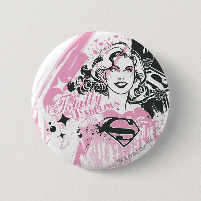 Supergirl Totalt Fantastisk Knapp (Framsida)