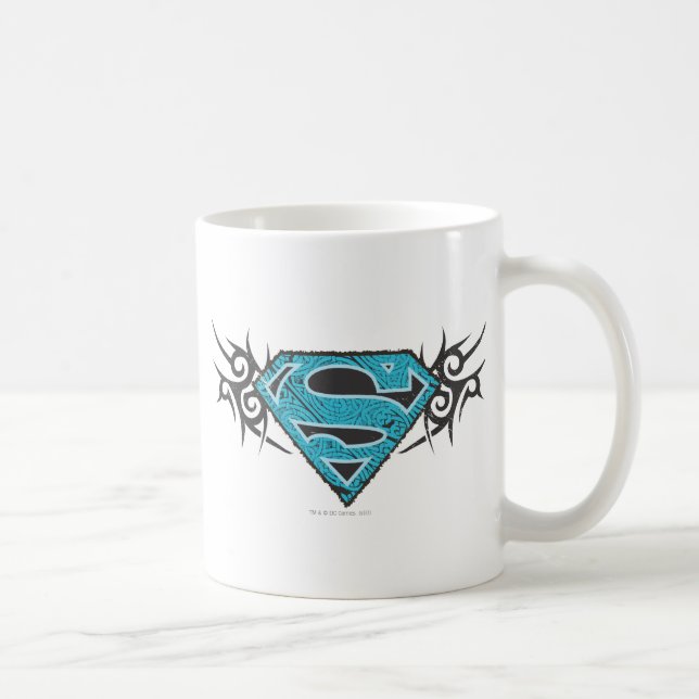 Supergirl Tribal Mönster Logotyp Kaffemugg (Höger)