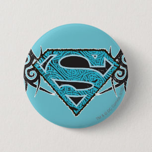 Supergirl Tribal Mönster Logotyp Knapp