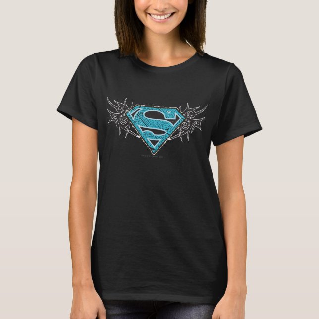 Supergirl Tribal Mönster Logotyp T-shirt (Framsida)