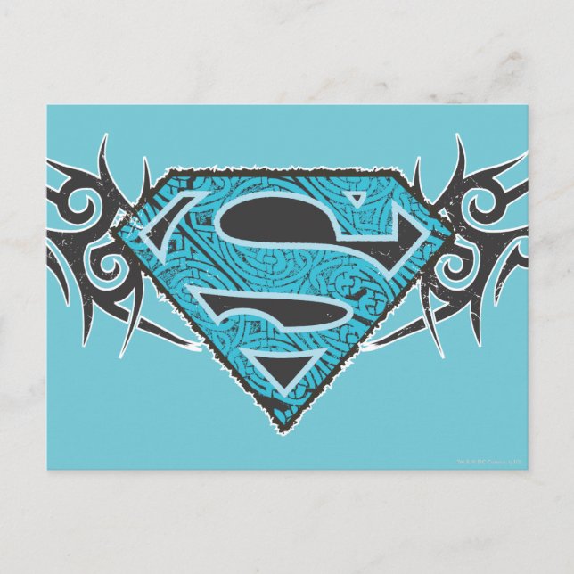 Supergirl Tribal Mönster Logotyp Vykort (Framsida)