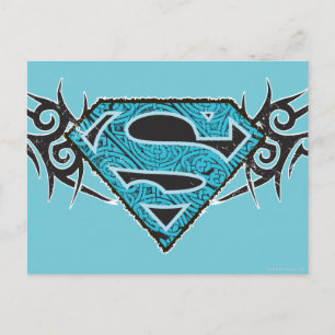 Supergirl Tribal Mönster Logotyp Vykort