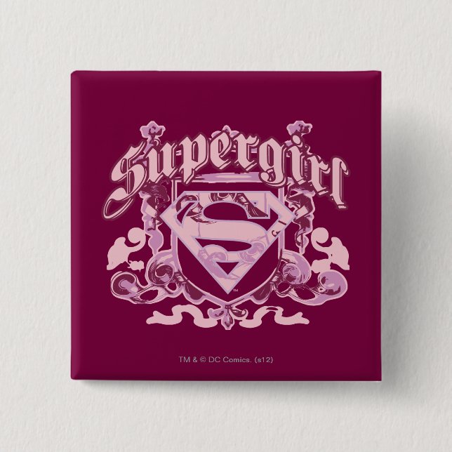 Supergirl Vapensköld Design Knapp (Framsida)