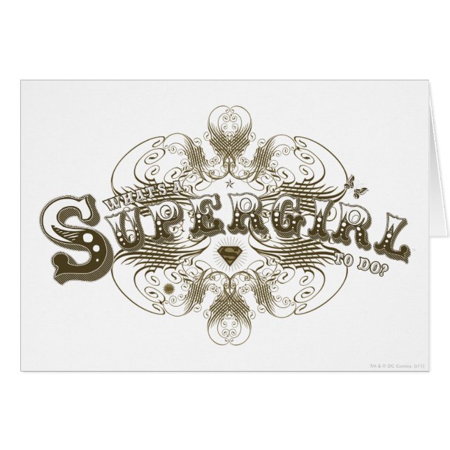 Supergirl What's a Girl to Do Brown Hälsningskort (Framsidan Horizontal)