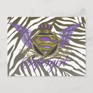 Supergirl Zebra tryck Vykort