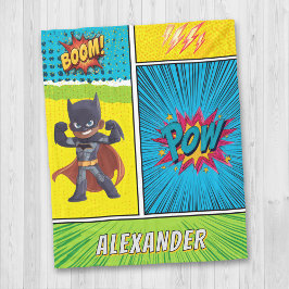 Superhero Boys Custom Name Blanket Personalised Fleecefilt