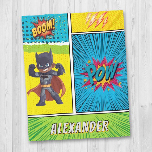 Superhero Boys Custom Name Blanket Personalised Fleecefilt (Skapare uppladdad)