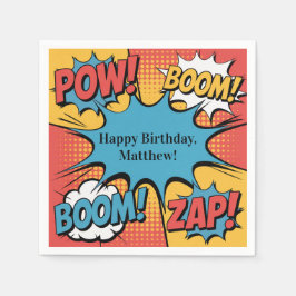 Superhero Comic Book Pop Art Boy Birthday Party Pappersservett