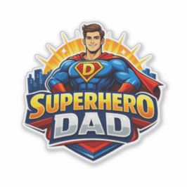 Superhero Dad Sticker Klistermärken