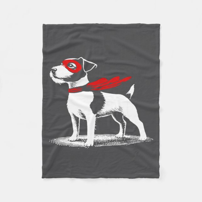 Superhero Dog Cape Illustration Funny Loyal Pet He Fleecefilt (Framsidan)