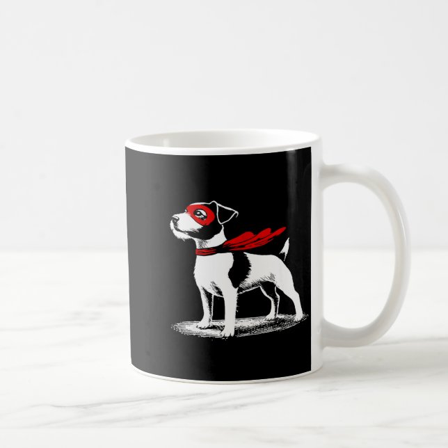 Superhero Dog Cape Illustration Funny Loyal Pet He Kaffemugg (Höger)