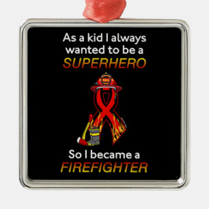 SUPERHERO...Firefighter Julgransprydnad Metall