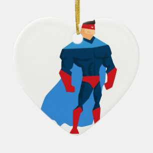 Superhero i handling julgransprydnad keramik