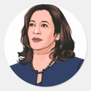 SUPERHERO KAMALA HARRIS RUNT KLISTERMÄRKE