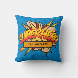 SUPERHERO Roligt Retro Tecknad Bok Pop Art Kudde