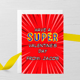 Superhero Valentine’s Day Card Anteckningskort