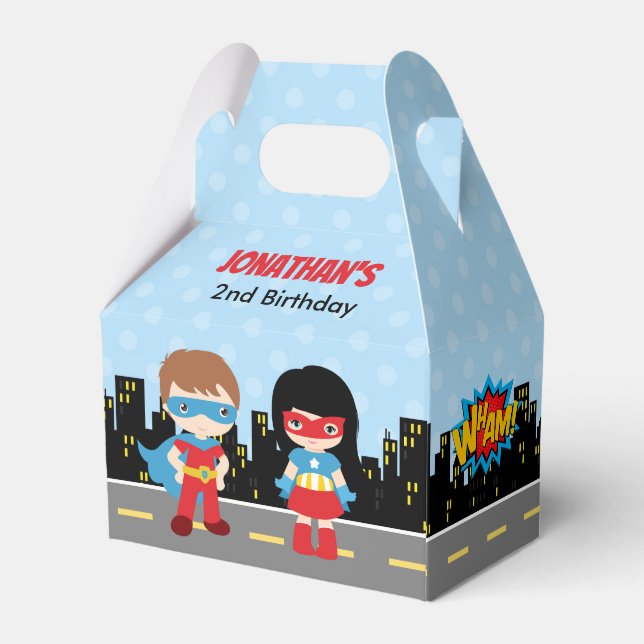 Superheroes Favor Box (Barns födelsedag Party favo Presentaskar (Baksidan Sidan)