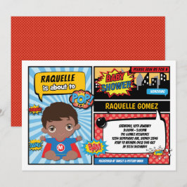 Superheroes för Superheropojkedusch/humorbok Inbjudningar