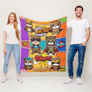 Superheroes Gopher Prints Fleecefilt