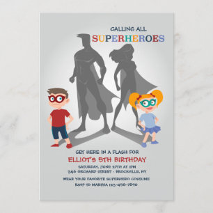 Superheroes Party-inbjudan Inbjudningar