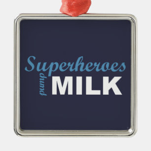Superheroes pumpar mjölkvit och blått julgransprydnad metall