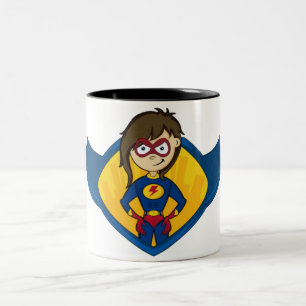 Superheroflickamugg Två-Tonad Mugg