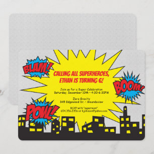 Superherofödelsedaginbjudan Inbjudningar