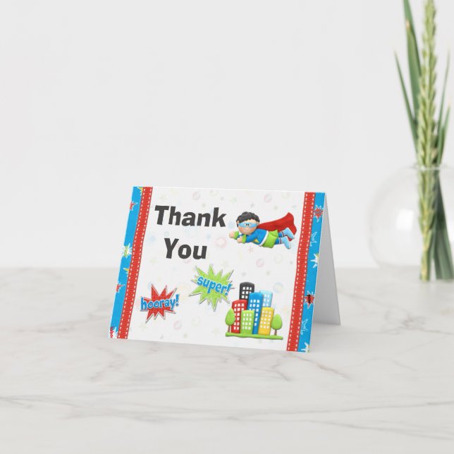 Superherofödelsedagsfesttack Tack Kort (Framsida)