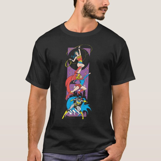 Superheroiner i aktion t-shirt (Framsida)