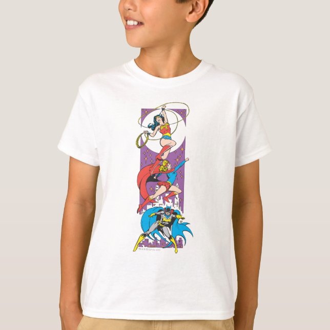 Superheroiner i aktion t shirt (Framsida)