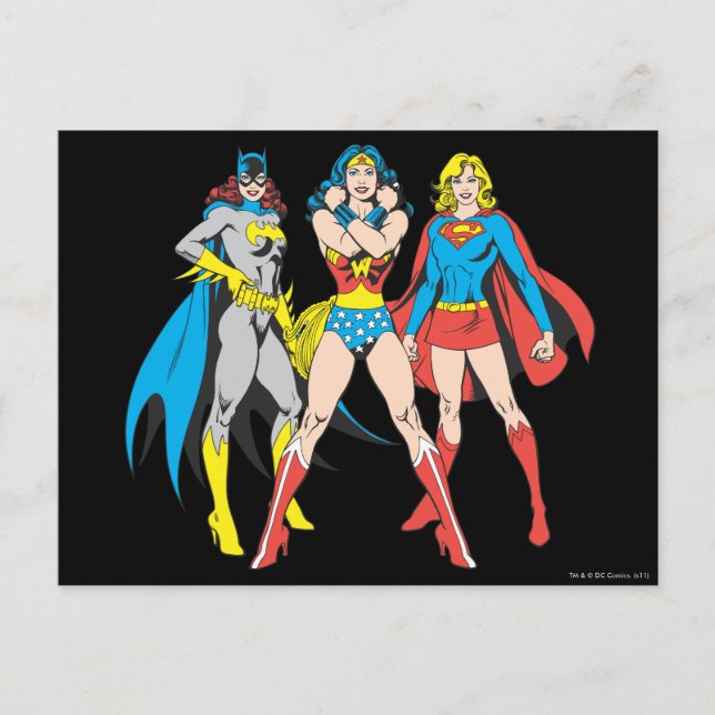 Superheroines Pose Vykort (Framsida)