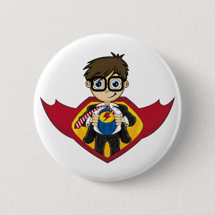 Superheropojkeemblem Knapp