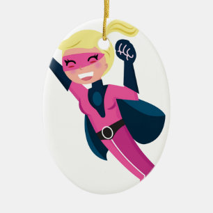 Superherorosaflicka Julgransprydnad Keramik