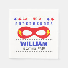 Superheros Party Grattis på födelsedagen Pappersservett