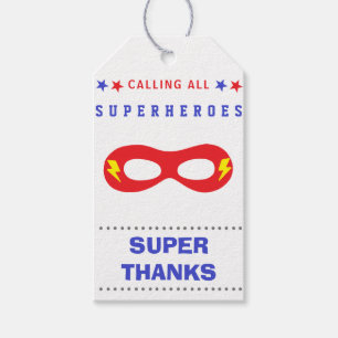 Superheros Party Toppen tack Presentetikett