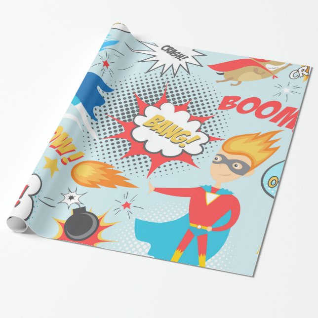 Superheros Presentpapper (Utrullad)