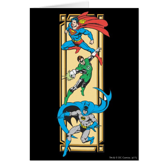 Superhjältar i aktion hälsningskort (Framsidan)