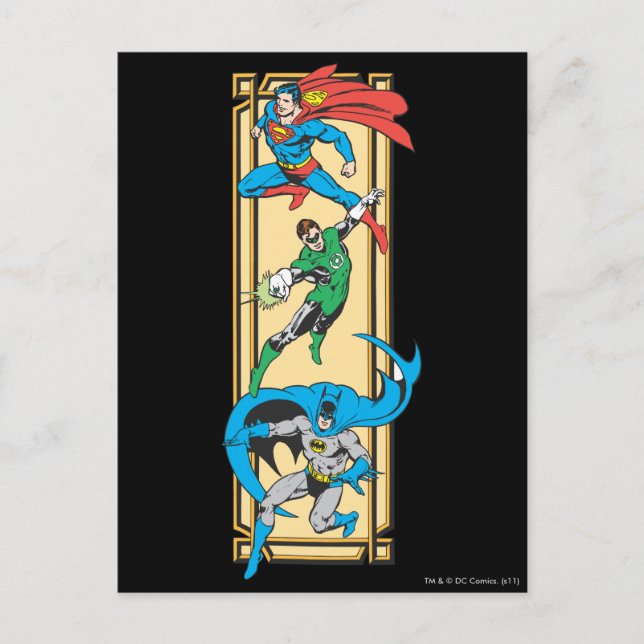 Superhjältar i aktion vykort (Framsida)