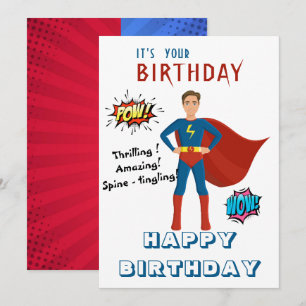 Superhjälte Anpassningsbar Photo Birthday Inbjudningar