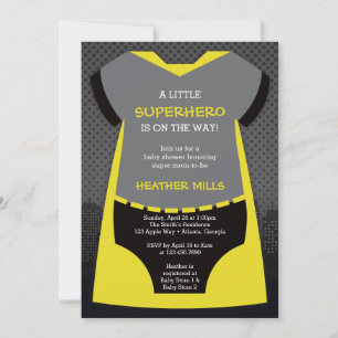 Superhjälte Baby Shower-inbjudan till Reena Inbjudningar