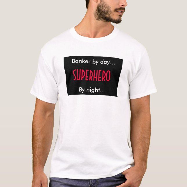Superhjälte Banker Tee Shirt (Framsida)
