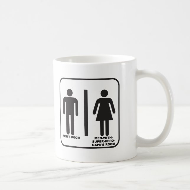 Superhjälte Bathroom Funny Mug Kaffemugg (Höger)