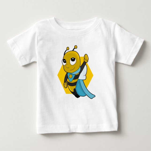 Superhjälte bee tecknad baby T-Shirt (Framsida)