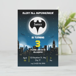 Superhjälte Birthday Bjud för pojke Inbjudningar