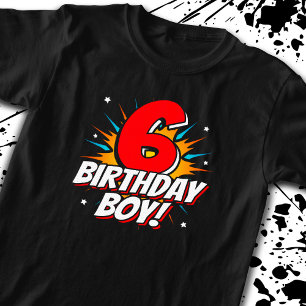 Superhjälte Birthday Boy - 6-årig - 6e-födelsedage T Shirt