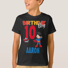 Superhjälte Birthday Boy Colorous Anpassningsbar T Shirt