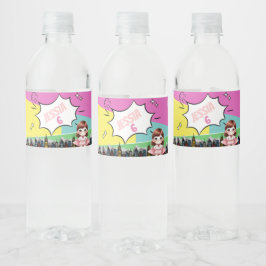 Superhjälte Birthday Vattenflaskor Etikett