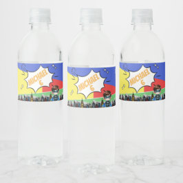 Superhjälte Birthday Vattenflaskor Etikett