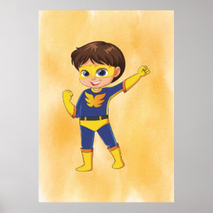 Superhjälte Boy Gult Kostym! Utskrivbar konst för  Poster