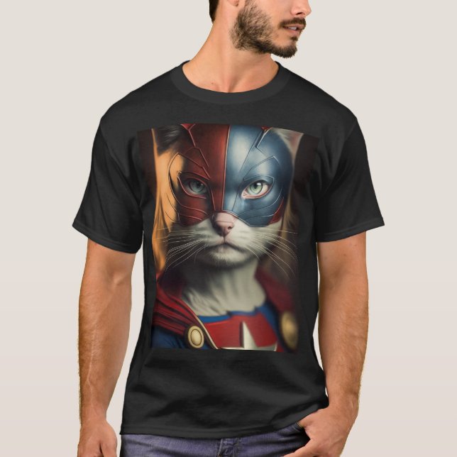 Superhjälte Cat T Shirt (Framsida)
